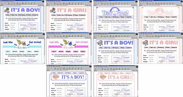 Product picture Professionally Designed Baby Announcement Website Templates